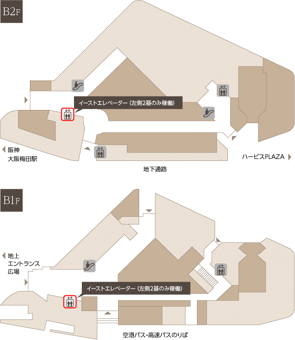地下1・2階フロア図